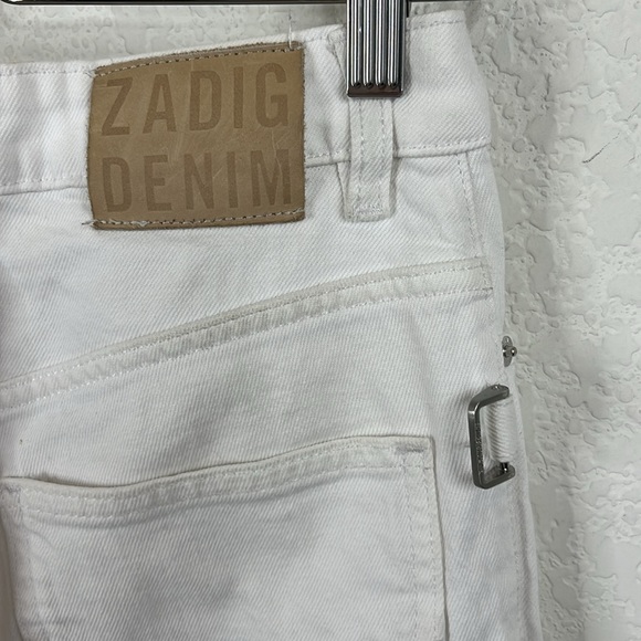 Zadig and Voltaire Pistol Blanc Flare White Jeans - Picture 9 of 13